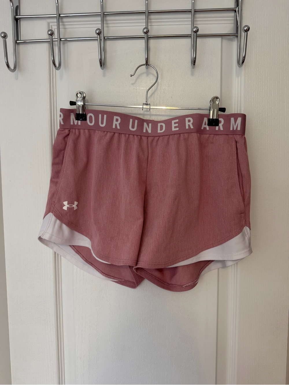 Under Armour Rose Pink Layered Running Shorts